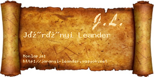 Járányi Leander névjegykártya
